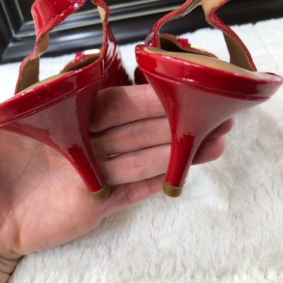 Talbots Red Patent Leather Sling Back Heels - Picture 6 of 8